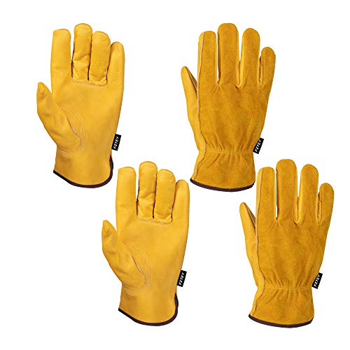 2 Pairs Heavy Duty Thorn Proof Gardening Gloves For Men & Women - size: Medium (Pack of 2)