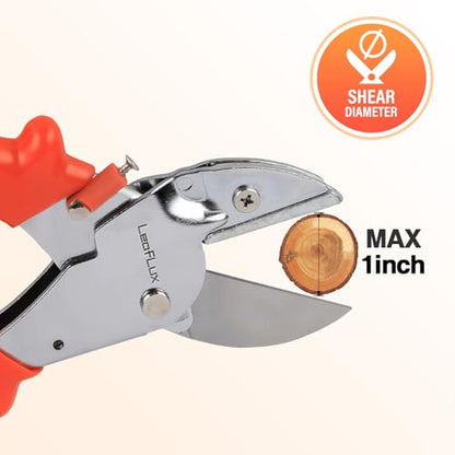 LeafLux 8" Professional Heavy Duty Anvil Pruning Shears with SK-5 Blades, Garden Shears for Dry Stems and Small Branches, Gardening Scissors, Clippers for Wood, Plastic, Rubber, Leather | LFXP1108 - color: 1108