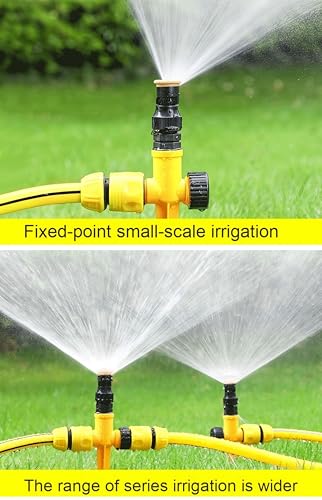 360° Adjustable Lawn & Garden Sprinkler - Durable ABS Ground Spike Sprinkler System for Grass, Yards & Flower Beds | Connectable Design for Wider Coverage（2pcs）