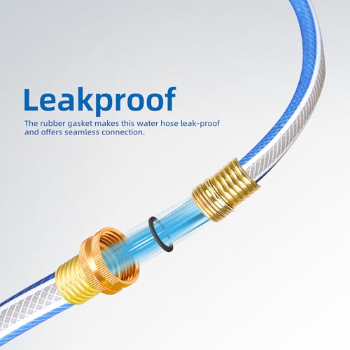 3 ft 3/4” Short Leader Garden Hose, Solution4Patio, Male to Female Fittings - color: Blue/White, size: 3/4 in. x 3 ft.