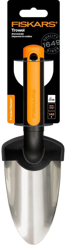 Fiskars Troop, Length: 27 cm, Stainless Steel Blade, Black/Orange, Premium, 1000726 - style: Trowel