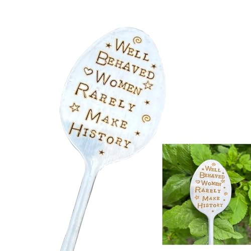 Garden Plant Marker Friendship Gift for Women Gardeners, Plant Stake Label Sign Tag Gardening Gifts for Woman Plant Lovers, Metal Garden Decoration (Make History) - style: Make History