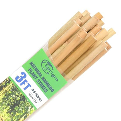 Bamboo Stakes 3FT 30pcs, 36 inch Garden Stakes Multi-Purpose, Bamboo Plant Support Stakes for Tomatoes, Beans, Peppers, Flowers, Potted, Maintain the Plant Posture, Strengthen and Stem - size: 3FT,Pack of 30