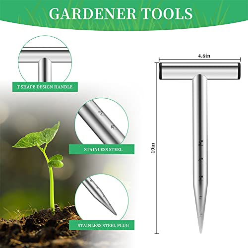 Sukiise Hand Dibber, Seed Dibber, Bulb Planter Tool, Seed Planter Tool, Hole Digger for Plant Labels, for Self Watering Stakes, Hand Held Bulb Planter for Tulip Daffodil Crocus Garden Tool