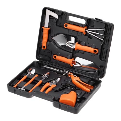 HARFINGTON 1Set Garden Tool Set 10Pcs Plastic Gardening Planting Tools Kits - color: Orange