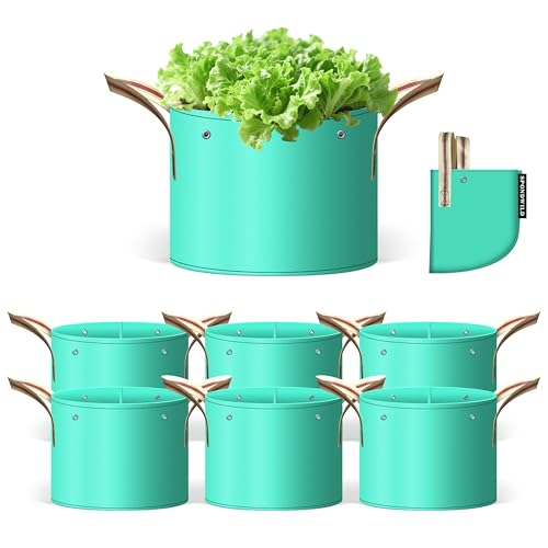 7 Pcs 20 Gallon Grow Bags, PE Garden Pots with Handle for Plants - size: 20 gallon, style: PE_Grow_Bags