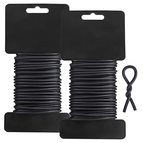 Tenn Well 2Pk 52ft 3.5mm Garden Wire Ties for Climbing Plants - color: Black, size: 3.5mm
