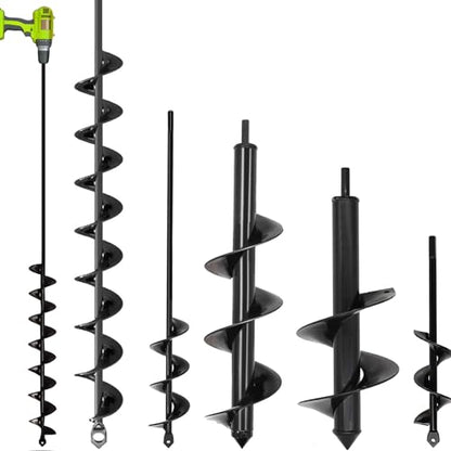 TCBWFY Garden Auger Drill Bit for Planting,Spiral Hole Drill Earth Post Umbrella Bulb Planter Auger for 3/8" Hex Drive 1.6"x9",1.6"x16.5",3.5"x16",4"x12",2"x32" - size: 1.6"x9",1.6"x16.5",3.5"x16",4"x12",2"x32"