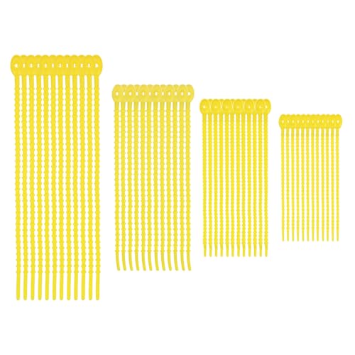 M METERXITY 24-Pack Adjustable Plant Ties, 4.7/5.9/6.7/8.2 Inch Silicone Flexible Multi-Function Garden Twist Tie for Crafts/Gift Wrapping/Gardening Plants, Reusable Support Twine [Yellow] - color: Yellow