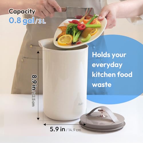 Carrotez Compost Bin for Kitchen Countertop, 0.8 Gallon (3 Liter) - Beige - color: Beige