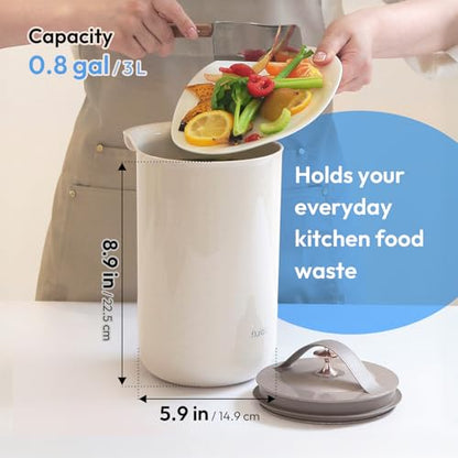 Carrotez Compost Bin for Kitchen Countertop, 0.8 Gallon (3 Liter) - Beige - color: Beige