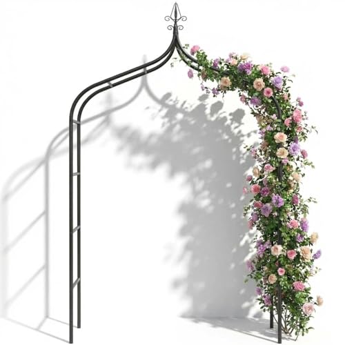 Thick Gothic Pointed Metal Garden Arch Rust-Proof for Climbing Vines Roses - size: XL