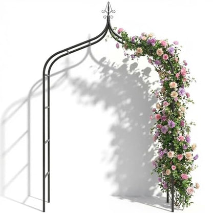 Thick Gothic Pointed Metal Garden Arch Rust-Proof for Climbing Vines Roses - size: XL