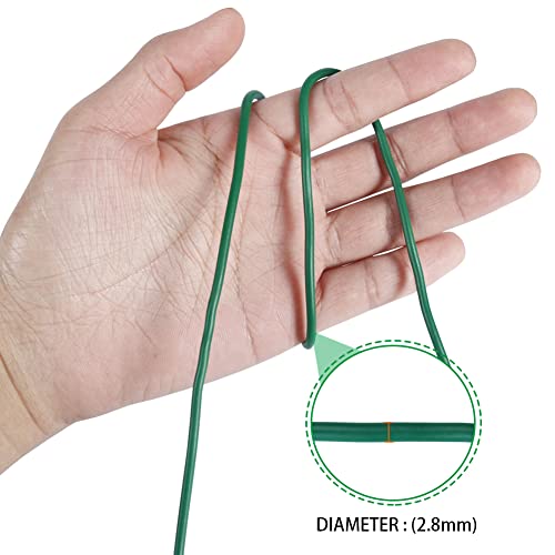 Tenn Well 2Pk 66ft 2.8mm Plant Ties Green Garden Wire for Climbing Plants - color: Green, size: 2.8mm