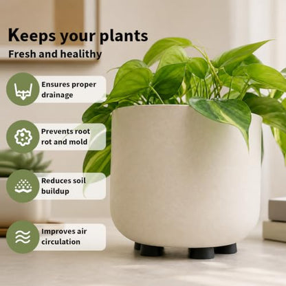 42Pack Plant Pot Feet, Pot Risers for Outdoor Planters, Rubber Pot Lifters