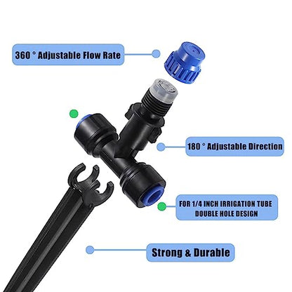 HUISUYTON 12 Pcs Push-to-Fit Drip Irrigation Spray for 1/4 inch Tubing - style: 12pcs-Atomization Sprinker
