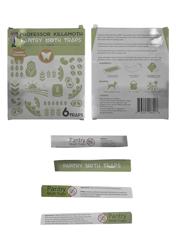 Professor Killamoth Superior Pantry Moth Traps 6-Pack with Pheromones Prime | No Insecticides | Safe, Non-Toxic and Child and Pet Friendly Pantry Protection | Superior Attractant