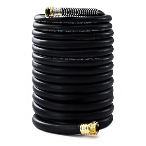 5/8" Garden Hose 150ft, -40℉ To 190℉ Hot/Cold Rubber hose, Black - color: Black, size: 150Ft