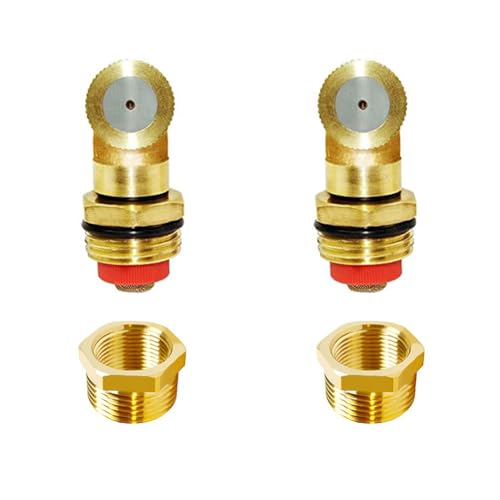 Joywayus Brass Misting Spray Nozzle 3/4" GHT Male 1-Holes Garden Sprinklers Irrigation Connector Water Sprinklers Mister Heads Fitting with Filter Mesh (Pack of 2) - size: 1 Holes-3/4"GHT
