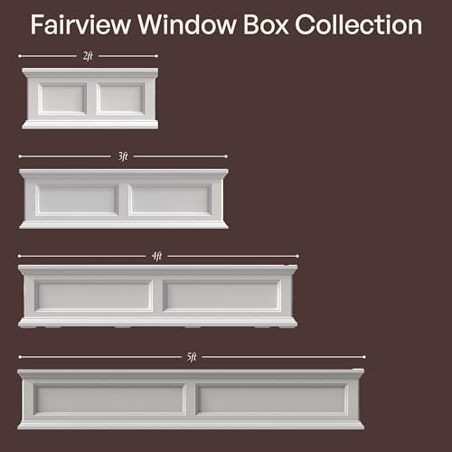 Mayne Fairview 48in Self-Watering Rectangular Window Box Planter, White - color: White, size: 48in