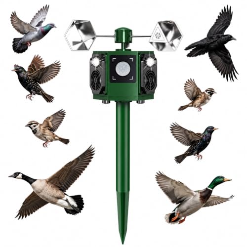 Solar Ultrasonic Bird Repeller Outdoor & Geese Deterrent Devices Outdoor