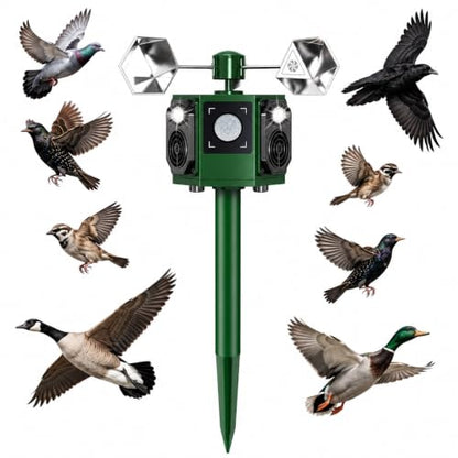 Solar Ultrasonic Bird Repeller Outdoor & Geese Deterrent Devices Outdoor