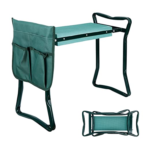SUPER DEAL Folding Garden Kneeler and Seat with Free Tool Pouches - EVA Foam Pad Protects Your Knees - Sturdy and Lightweight, Gardening Gifts for Women Men - style: 1 Tool Pouch