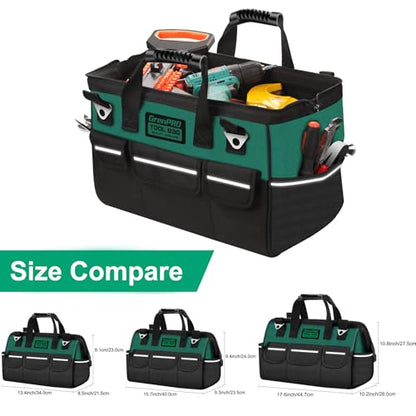 GRENPRO 13.5" Small Tool Bag Organizer, Wide Mouth Portable Toolbox - size: 14 Inch Soft Bottom