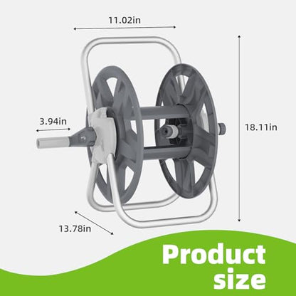 Water Hose Reel,Holds 60-80 Ft of 5/8" Hose - color: Grey