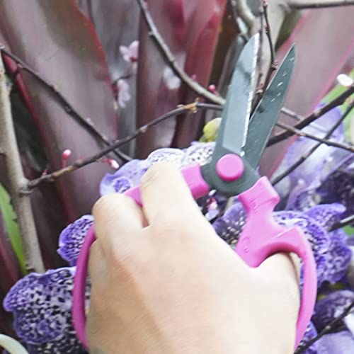 Flower Scissors Black Carbon Steel Blades 7.6 In, Bougainvillea (Hot Pink) - style: 7.6 Inch Hot Pink