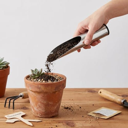 BESPORTBLE Bonsai Soil Scoop: Stainless Steel Soil Scoop Bonsai, Potting Trowel, Succulent Transplanting Garden Scooper for Indoor Plants, Narrow Deep Mouth Hand Tool