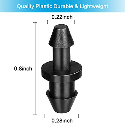 JAYEE 50 Pieces 1/4" Drip Tubing Fittings End Plug, 1/4 Inch Drip Irrigation Barbed End Closure for Home Garden Sprinkler Systems - size: 50P-End Plug