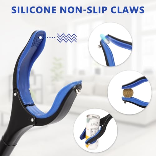 2-Pack Grabber Reacher Tool, 36" Foldable Trash Picker Upper - color: Blue, size: 36"