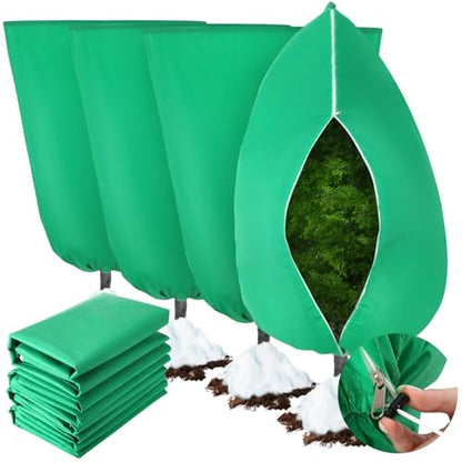 4 Pcs Plant Covers Freeze Protection 35.4" x 59", Green - color: Green