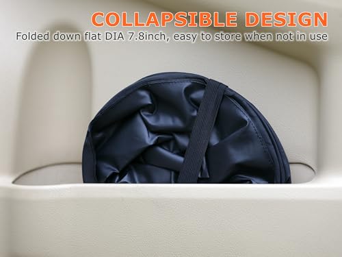 Ginsco 2Packs 2 Gallons New Leakproof Car Trash Can, Compact Trash Can Pop-up Collapsible Hanging Car Trash Bin with Hook and Loop, Waterproof PEVA Liner Open-Top Garbage Can for Cars Home Office - size: 2 Gallons
