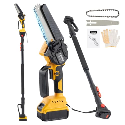 6 Inch Mini Chainsaw Brushless Tree Trimmer Compatible with DEW 20V Extension Pole, Tree Saw for Trimming Pruning (Tool Only) - size: With Extension Dewalt Pole