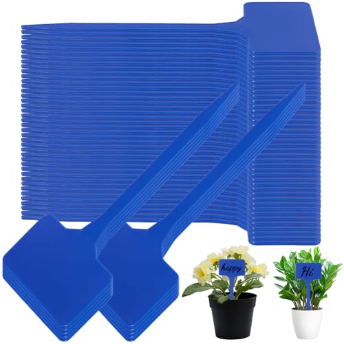 50Pcs Outdoor Plant Labels Waterproof Plastic Garden Markers T-Type Garden Sign Seedlings Flower Name Stake Marker Tags for Potted Plants Vegetable Herb Nursery Outdoor Gardening Seeding Blue - color: Royal Blue