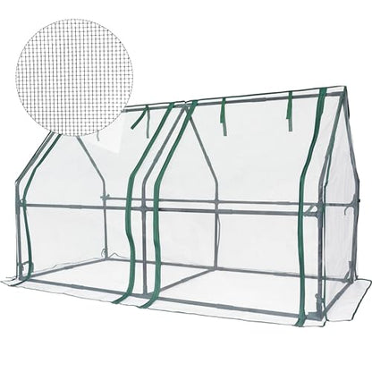 Gardzen Mini Greenhouse with Zipper Mesh Cover 71.7"(L) x36.2(W) x42.5(H) - size: 71”(L) x36”(W) x42”(H)