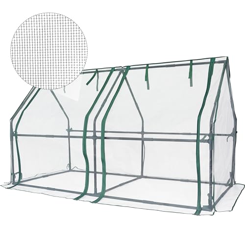 Gardzen Mini Greenhouse with Zipper Mesh Cover 71.7"(L) x36.2(W) x42.5(H) - size: 71”(L) x36”(W) x42”(H)