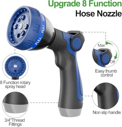 SPECILITE 1/2"x 75FT 304 Stainless Steel Metal Hose with Blue Nozzle - size: 75 ft