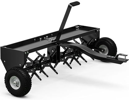 YITAMOTOR 48" Tow Behind Lawn Aerator, 32 Steel Tines Rolling Lawn Aerator