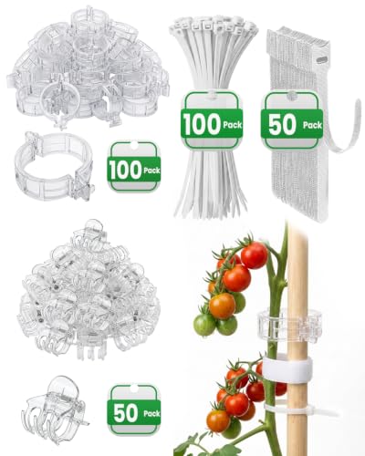 300Pcs Tomato Clips,Transparent Garden Plant Clips,Plastic Trellis Clips for Tomatoes,Cucumbers,Vines, Reusable Plant Support Clips, Gardening Supplies to Grow Upright - color: Transparency