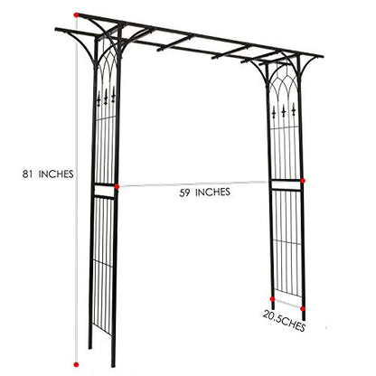 1. GO Steel Garden Arch, 6'9'' High x 4'11'' Wide, Garden Arbor for Various Climbing Plant, Outdoor Garden Lawn Backyard