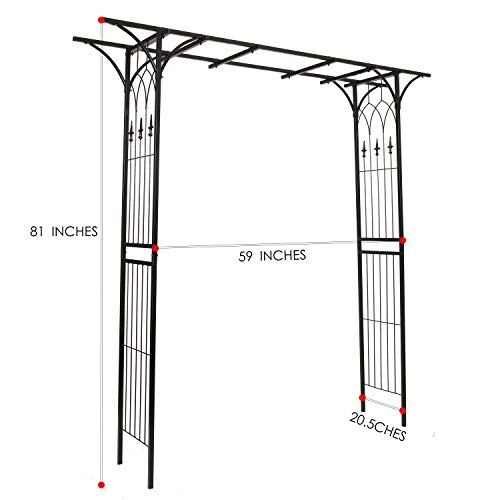 1. GO Steel Garden Arch, 6'9'' High x 4'11'' Wide, Garden Arbor for Various Climbing Plant, Outdoor Garden Lawn Backyard