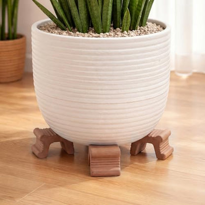 LemonRoad 12 Set Terra Cotta Cement Pot Feet for Outdoor Planters,Brown - color: Terra Cotta