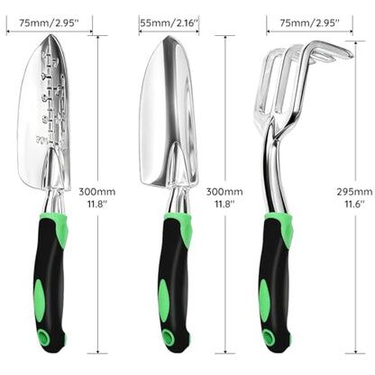 Garden Tool Set，100% Thicker Aluminum Gardening Kit,3 Pack