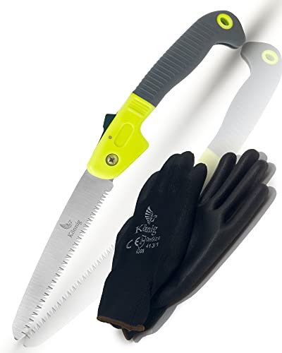 Foldable Hand Held Pruning Saw (RAZOR SHARP 7" BLADE) Compact Design Jab Saw - Japanese Design Hand Saw - size: 7" Folding w/striped handle