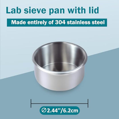 2.36" (6cm) Mini Sieve Pan with Lid Set, Full 304 Stainless Steel, 1.38" H - size: Pan with Lid/Ф2.4in(6CM)