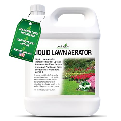 Covington Liquid Lawn Aerator (32oz) – Soil Conditioner & Softener for Lawns & Gardens – Loosens Clay & Compacted Soil for Better Water & Nutrient Absorption – Liquid Aeration Concentrate, Made in USA - size: 1 Quart