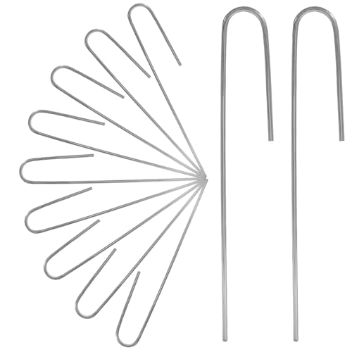 Silver Irrigation Drip Tubing Staples, 100 Pack, J Shape, 5 Inch
